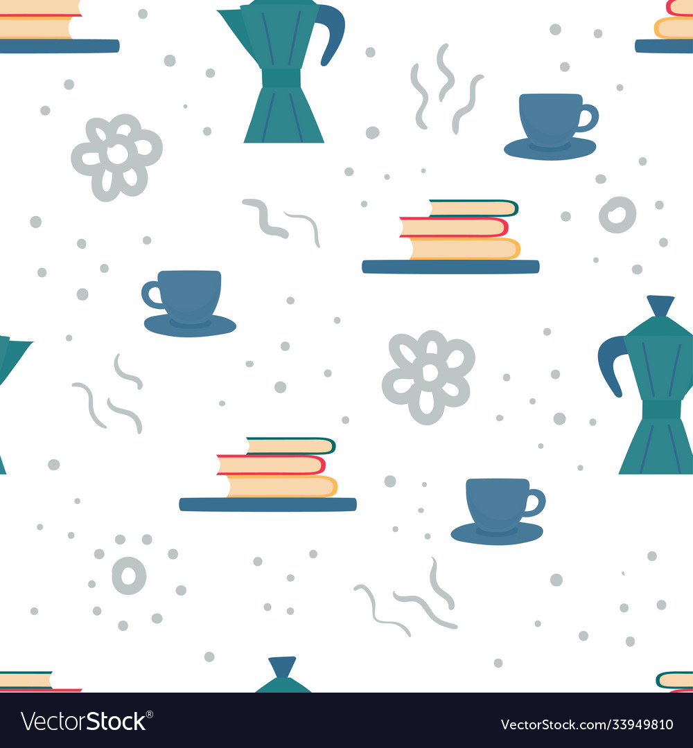Seamless pattern with a bookshelf