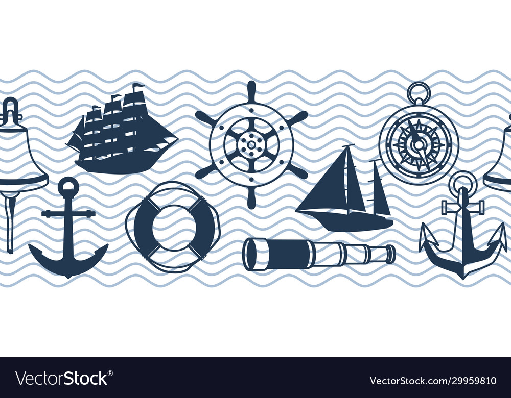 Seamless pattern with symbols and items vector image Seamless pattern with symbols and items