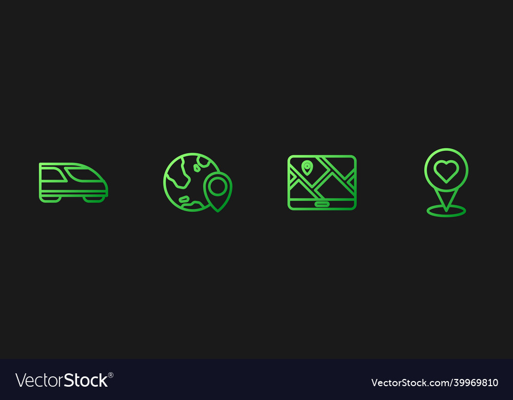 Set line city map navigation high-speed train vector image Set line city map navigation high-speed train