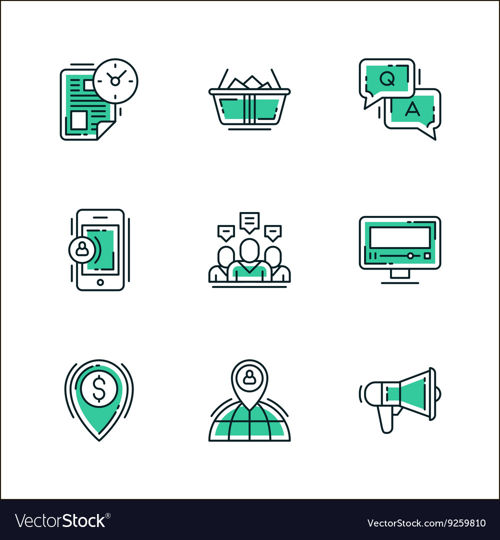 Set of icons business workflow items