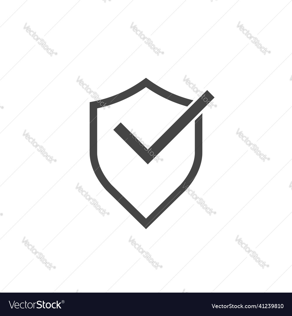 Shield with check mark secure connection icon vector image Shield with check mark secure connection icon