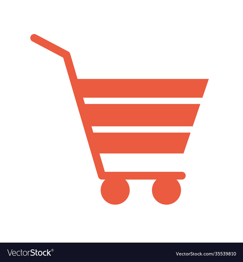 Shopping cart with a orange color Royalty Free Vector Image