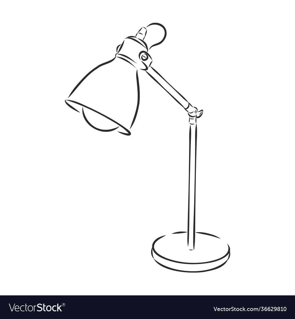 Table lamp sketch icon isolated on background vector image Table lamp sketch icon isolated on background