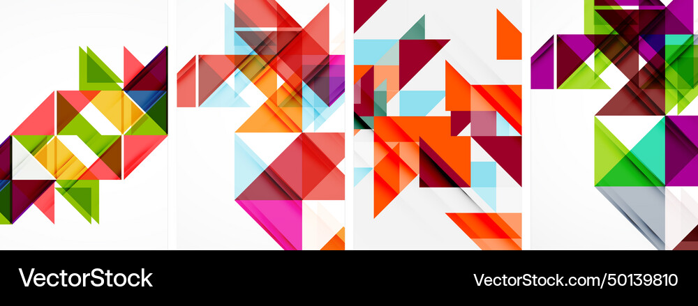 Triangle poster geometric background set Vector Image
