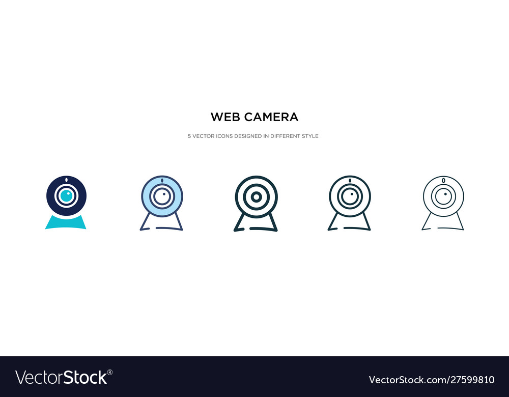 Web camera icon in different style two colored vector image Web camera icon in different style two colored