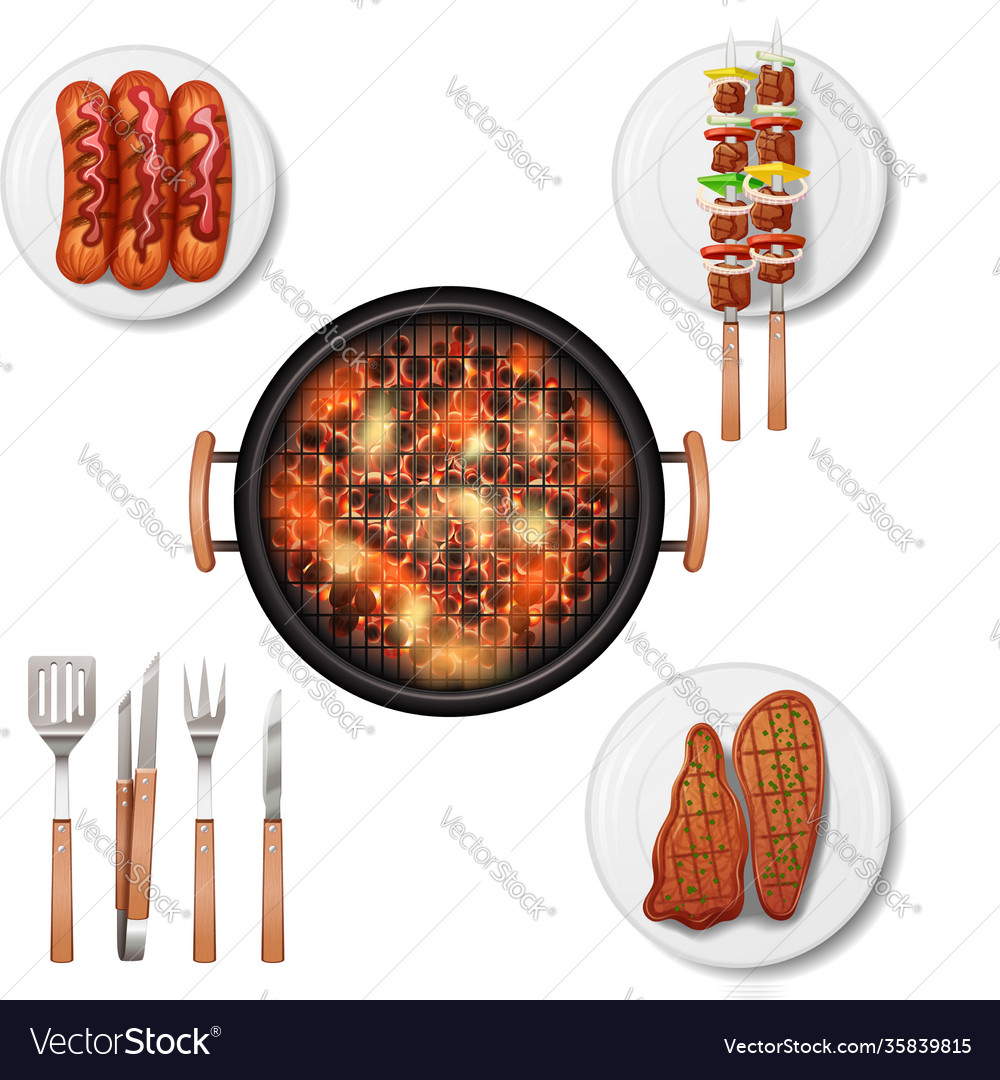 Bbq Grill Set Royalty Free Vector Image - Vectorstock