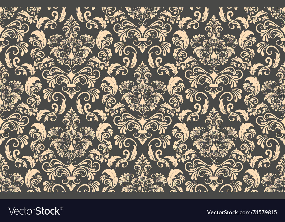 Damask seamless pattern element classical Vector Image Damask seamless pattern element classical