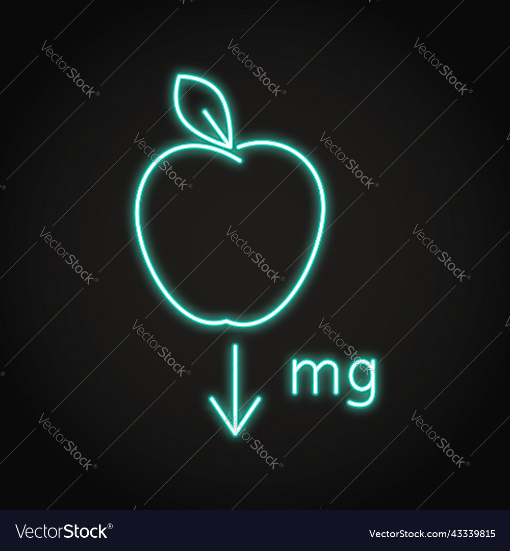 Falling Apple Gravity Neon Icon
