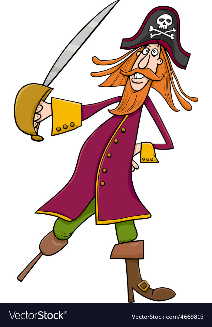 Funny pirate cartoon Royalty Free Vector Image