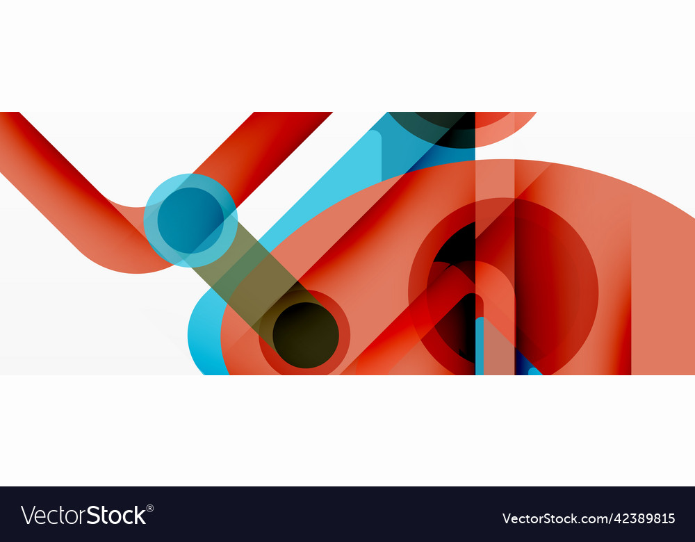 Geometric primitives lines circles abstract vector image Geometric primitives lines circles abstract