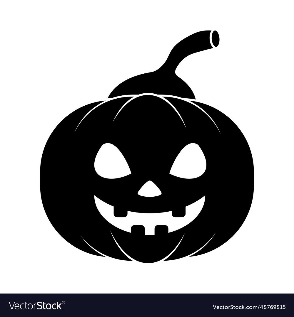 Halloween pumpkin silhouette Royalty Free Vector Image