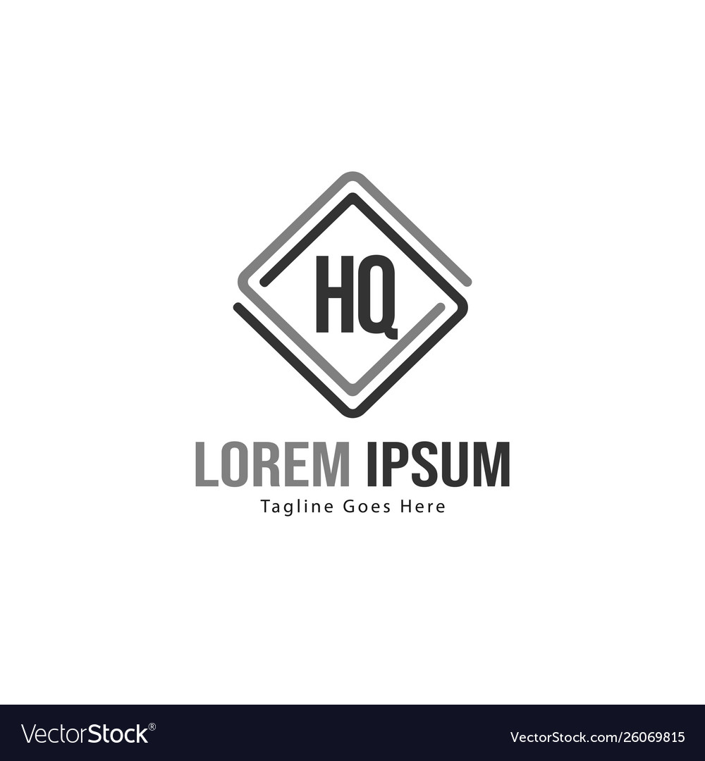 Initial hq logo template with modern frame