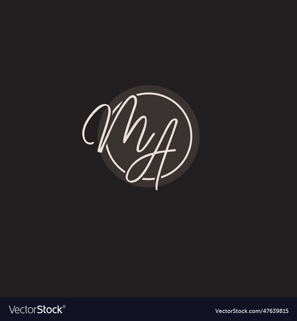 Initials ma logo monogram with simple circle line