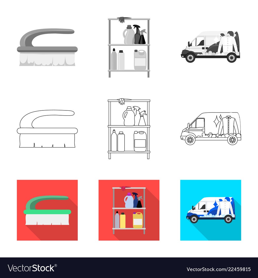 Isolated object of laundry and clean symbol set Vector Image Isolated object of laundry and clean symbol set