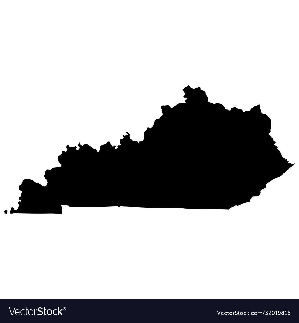 Kentucky State Border Map - Solid Outline