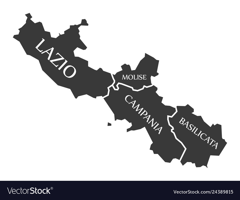 Lazio - molise campania basilicata region map