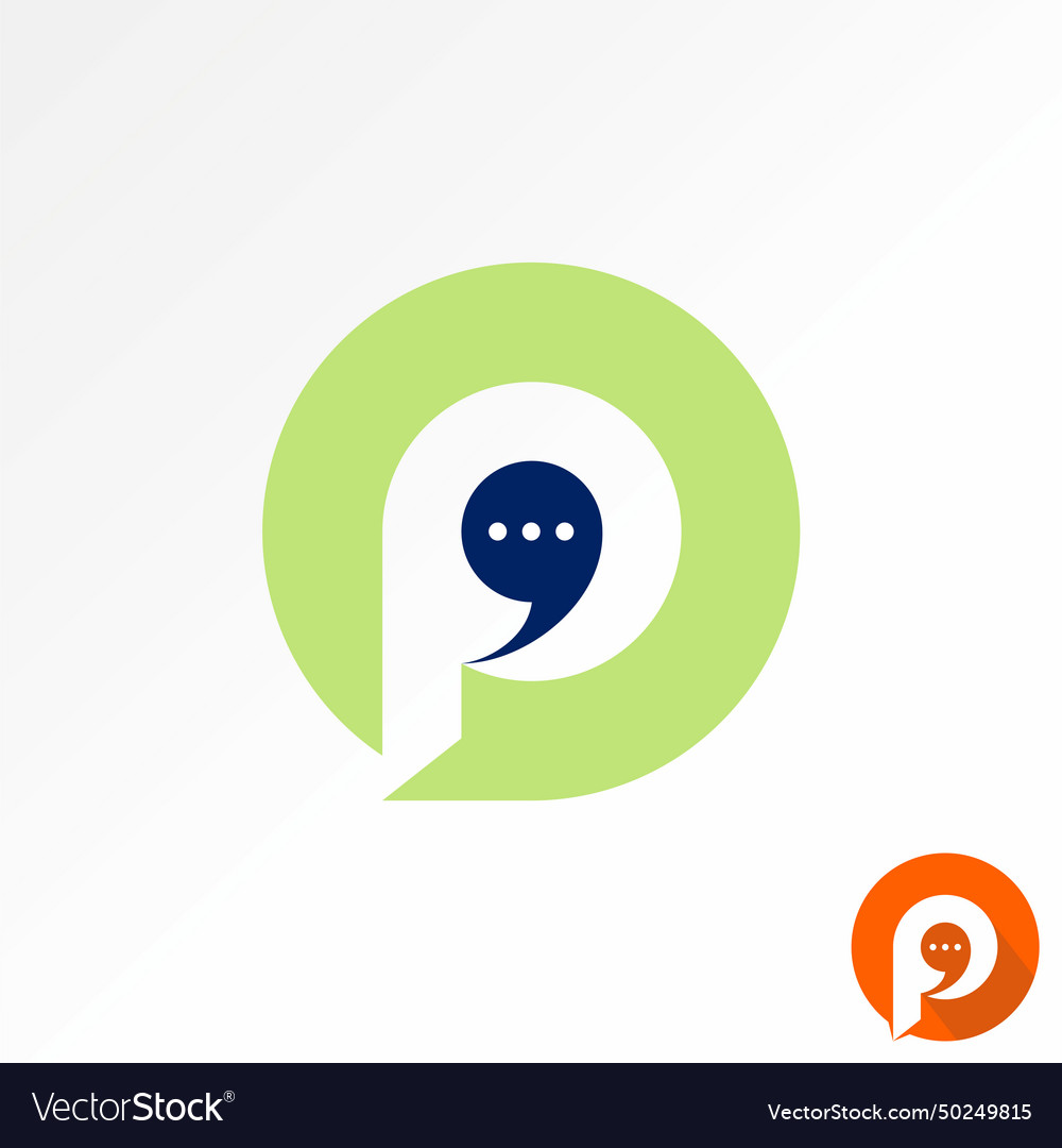 Letter initial p font negative space talk symbol