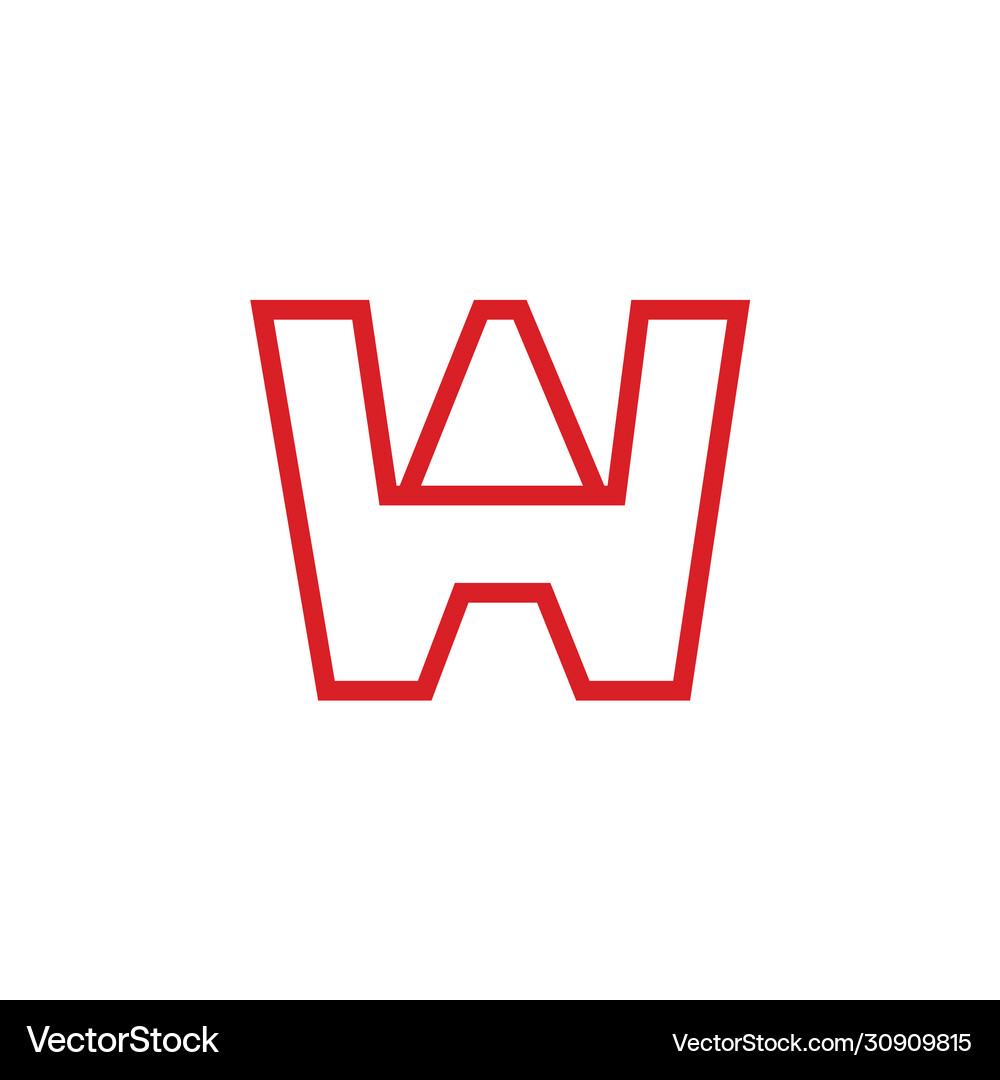 Letter w thin lines art modern design logo Vector Image