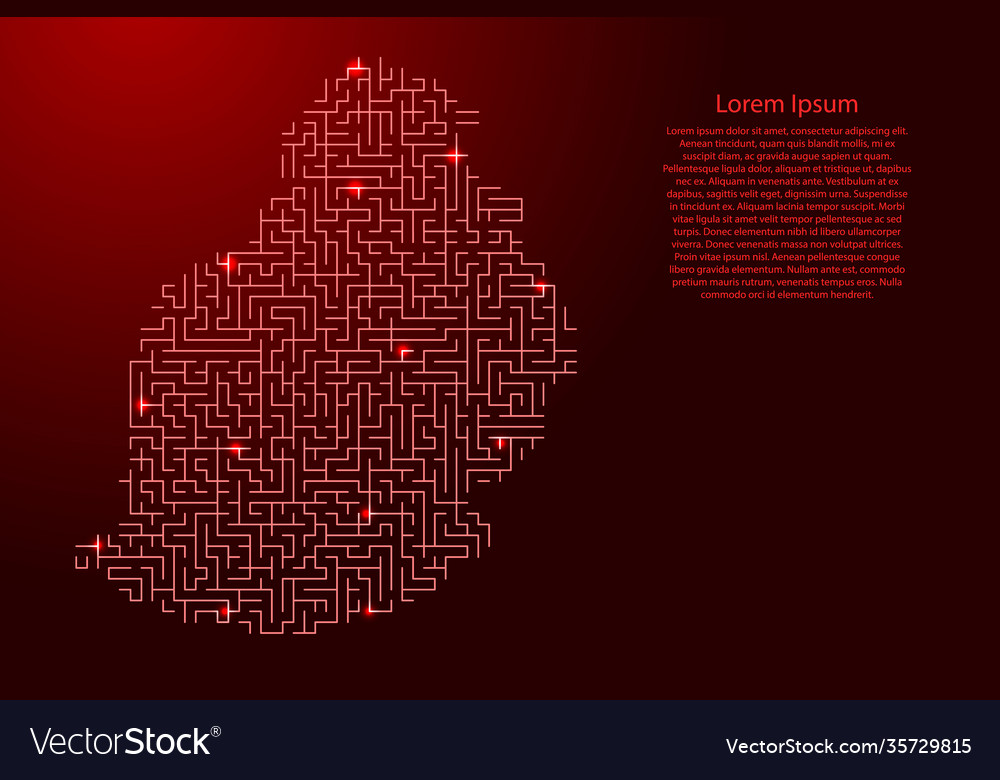 Mauritius map from red pattern maze grid Vector Image Mauritius map from red pattern maze grid