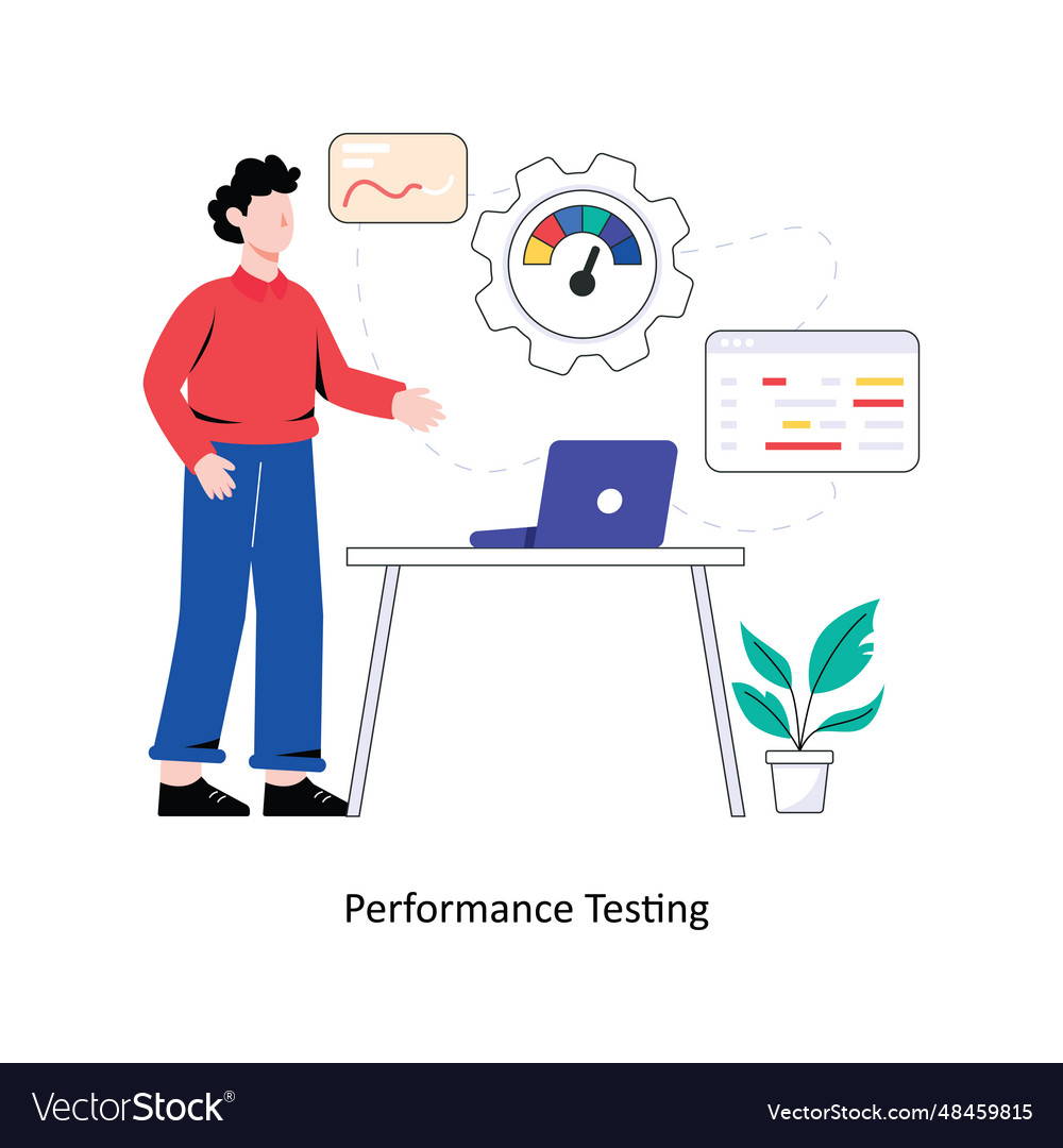 Performance testing flat style design illus