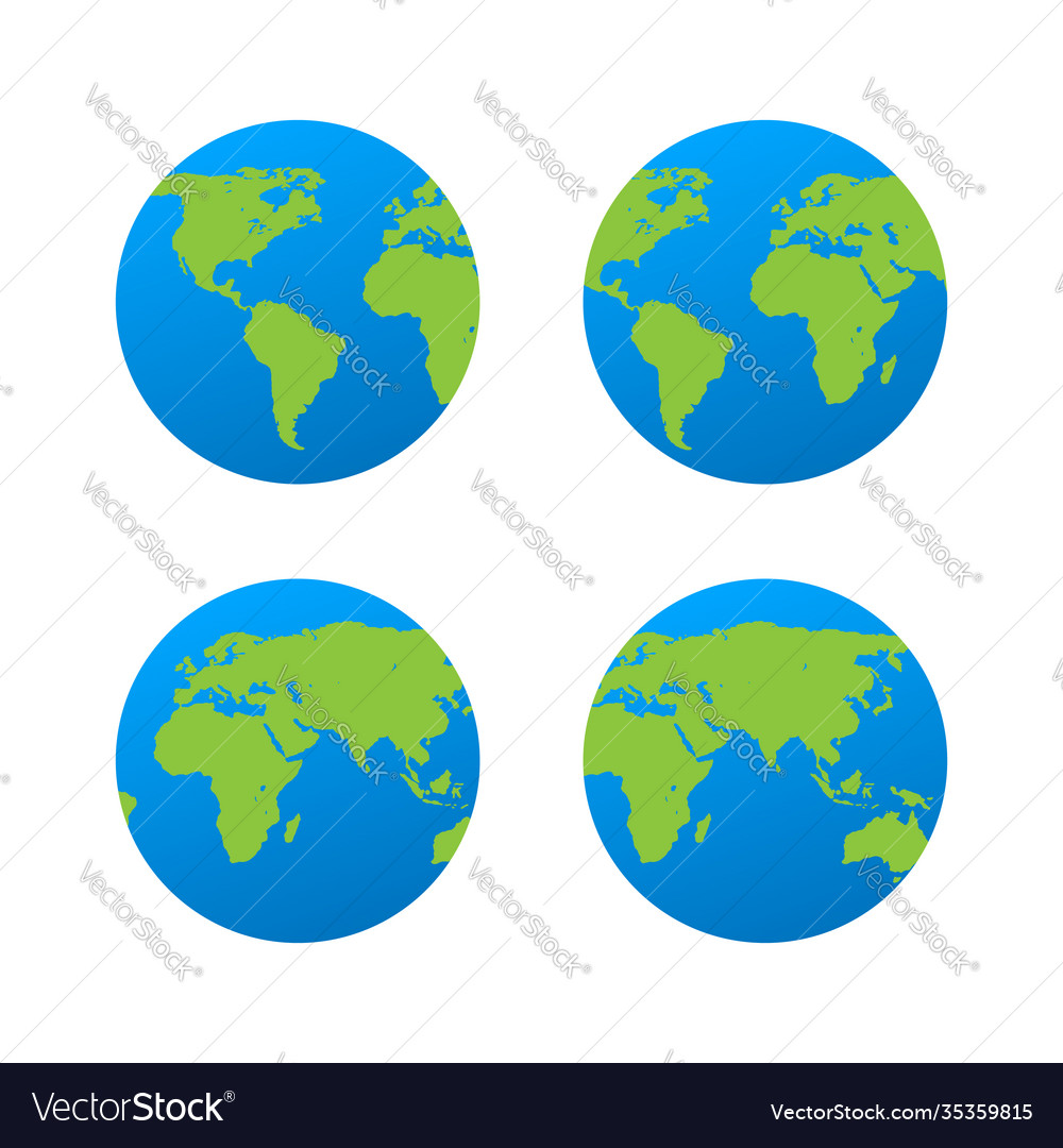 Planet earth icon flat Royalty Free Vector Image