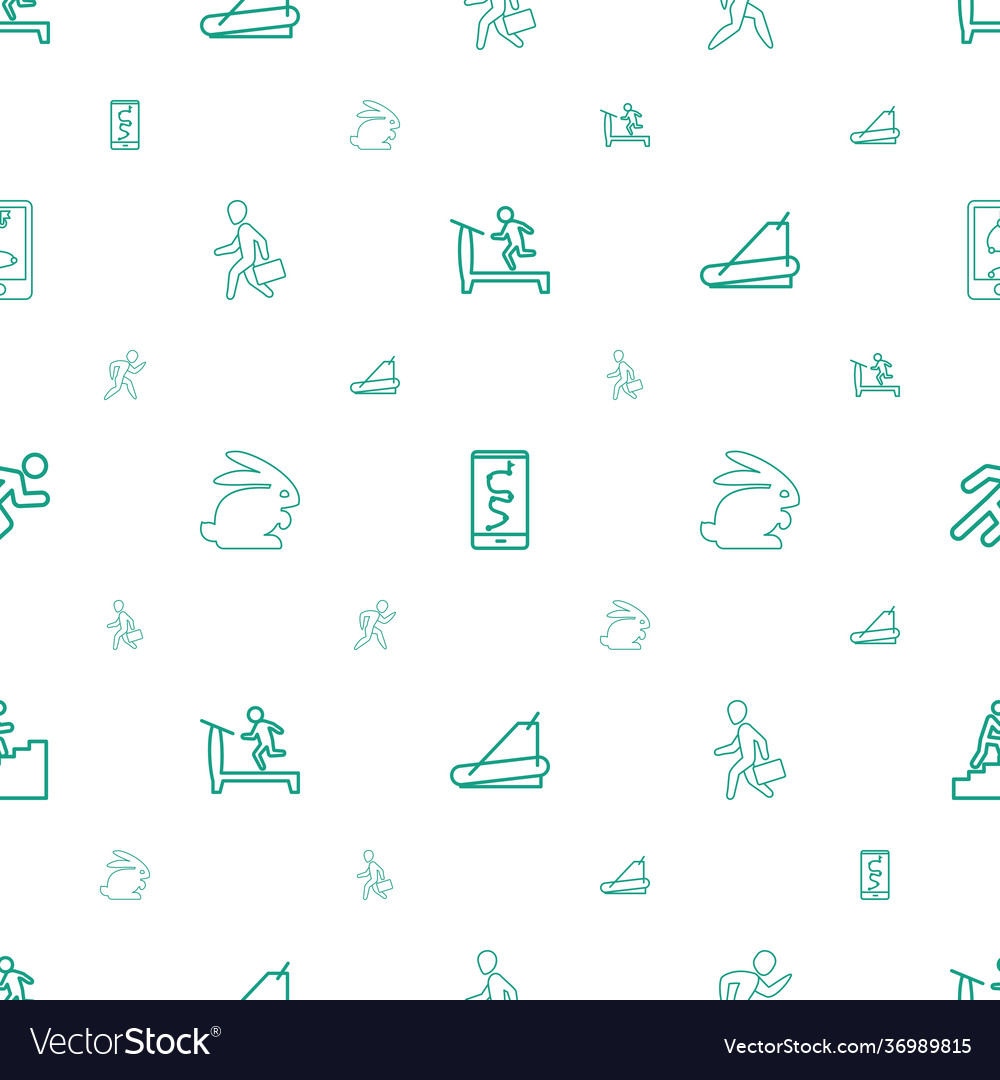 Running icons pattern seamless white background