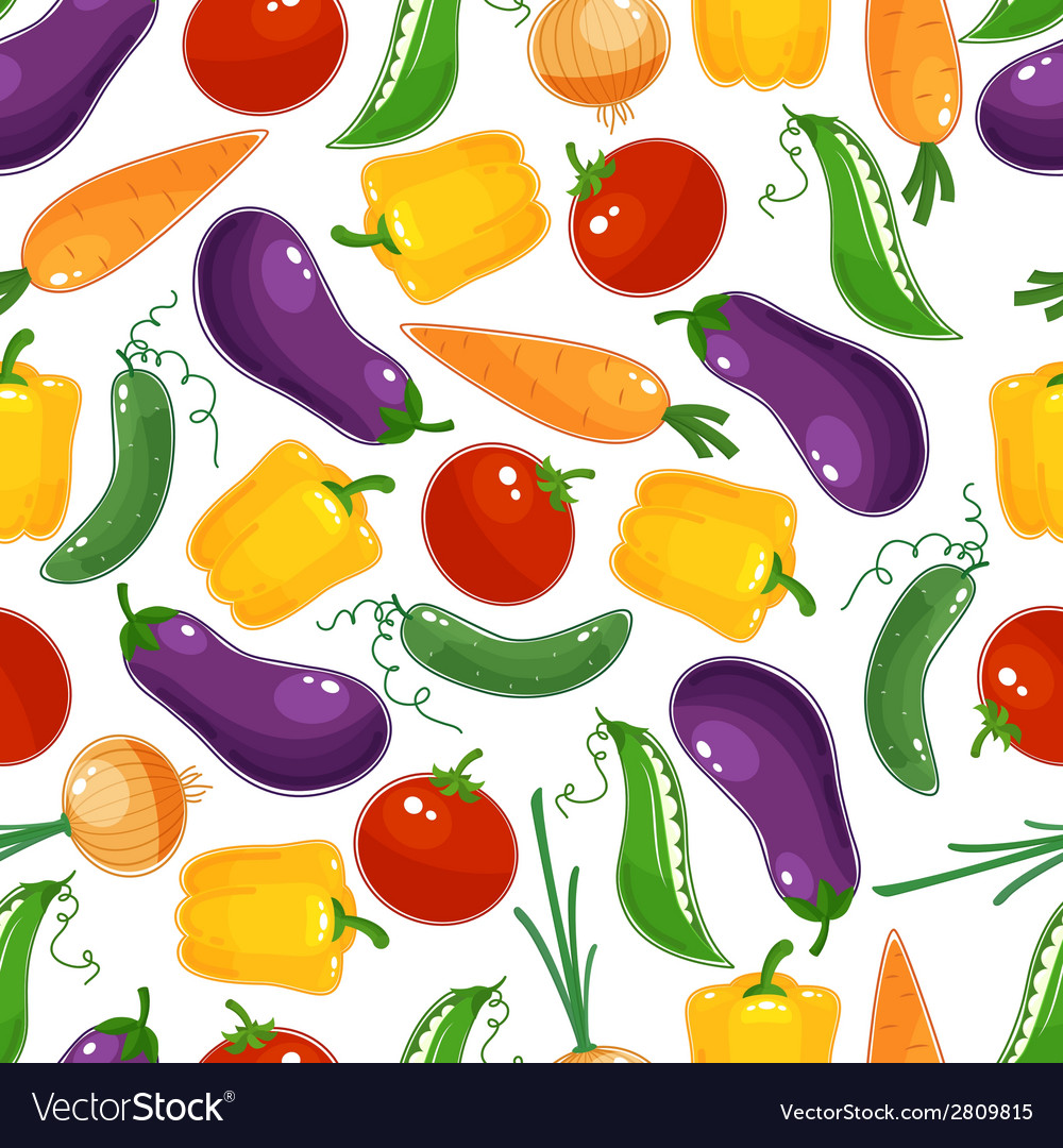 Seamless background pattern of fresh vegetables Vector Image