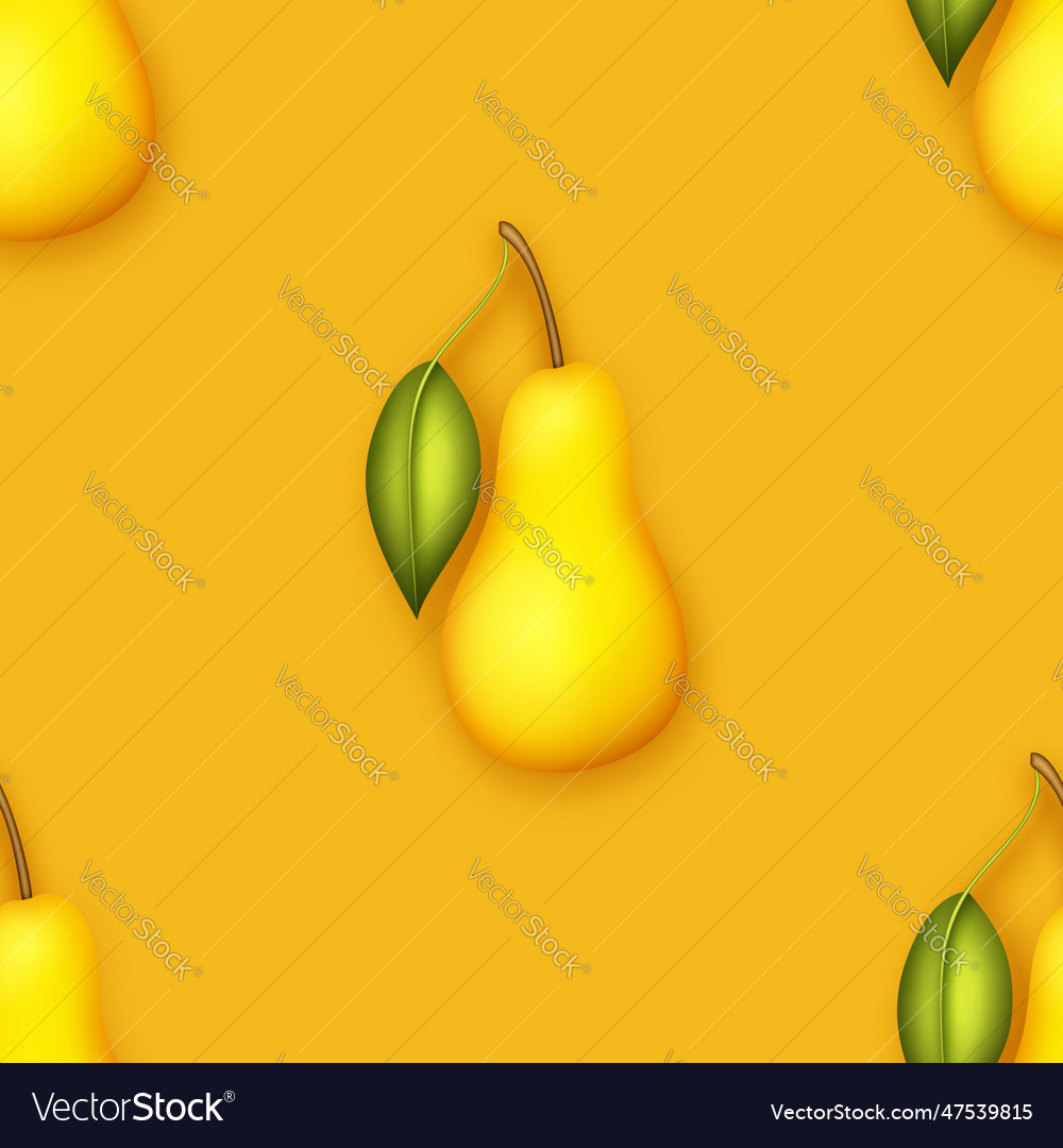 Seamless pattern with colorful cute pear