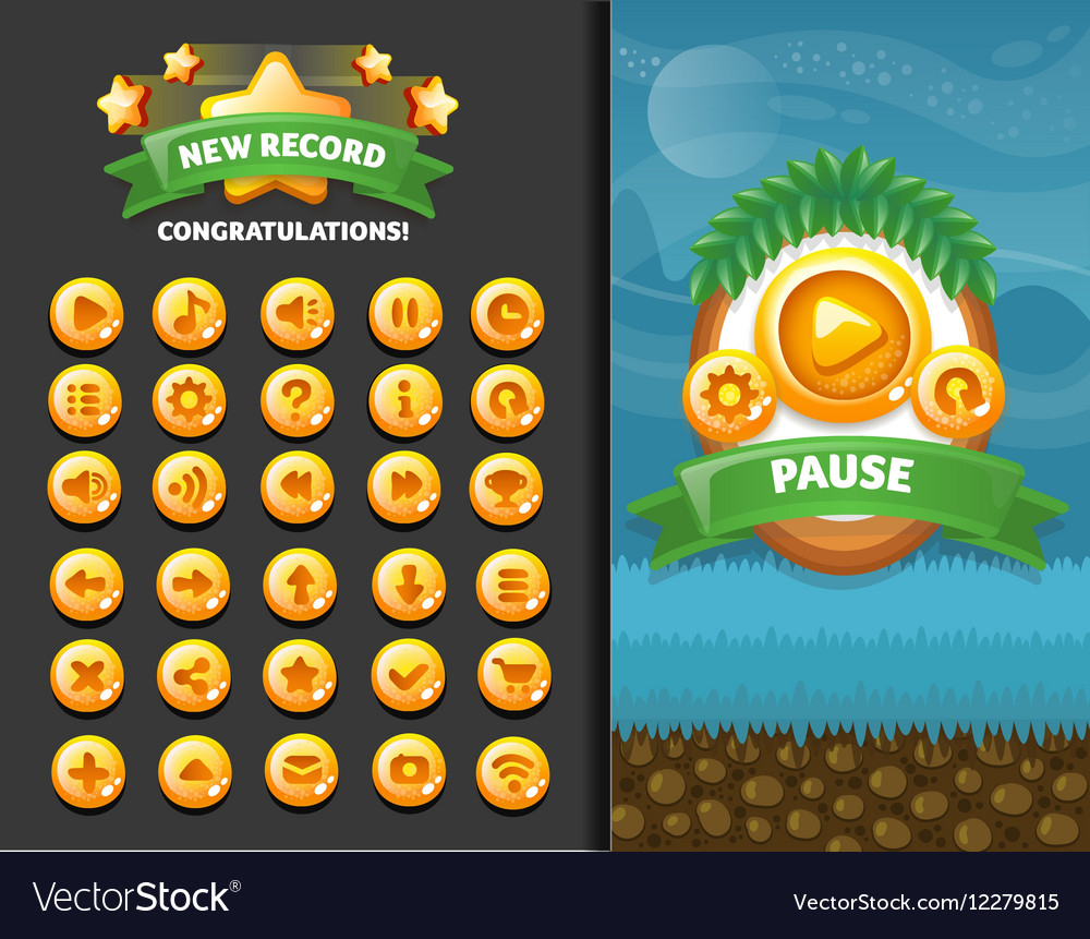 Set of buttons