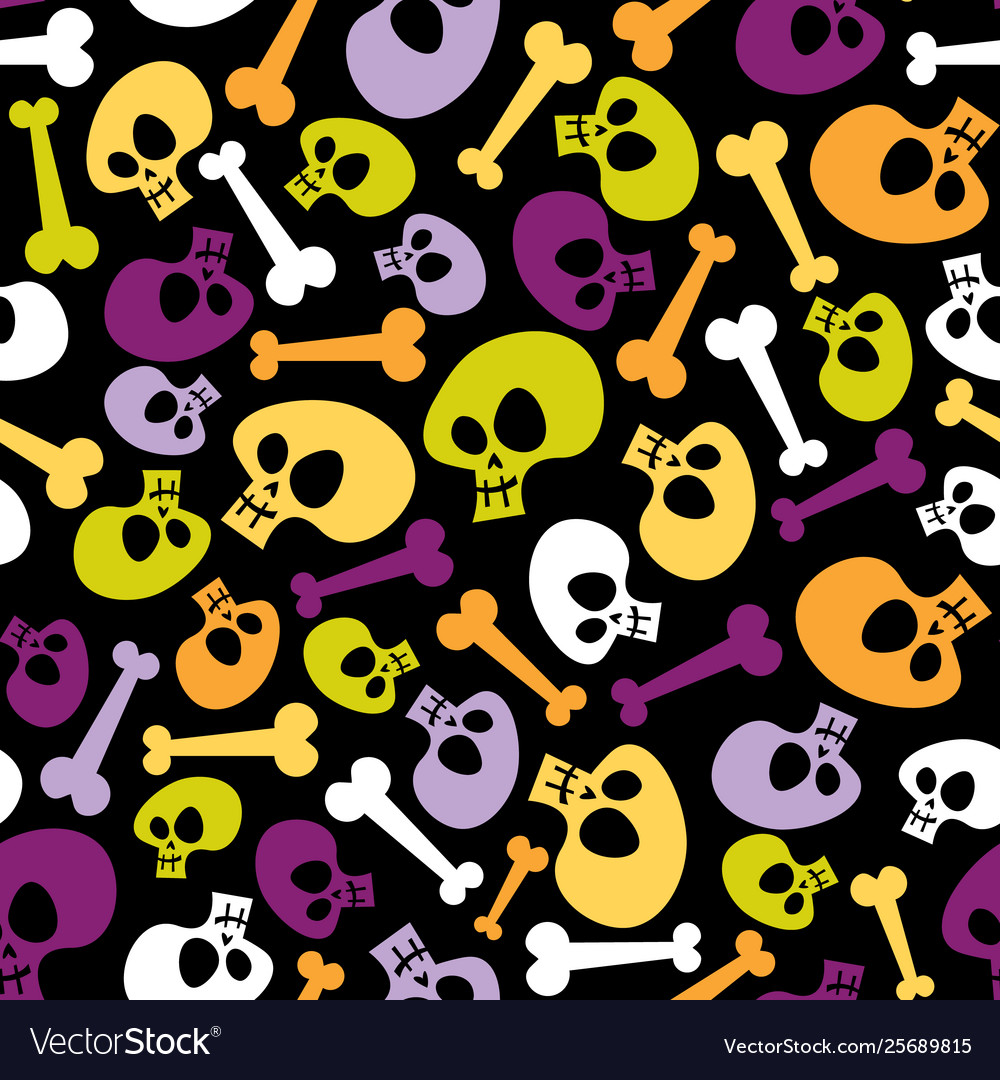 Skull and Bones Seamless Pattern