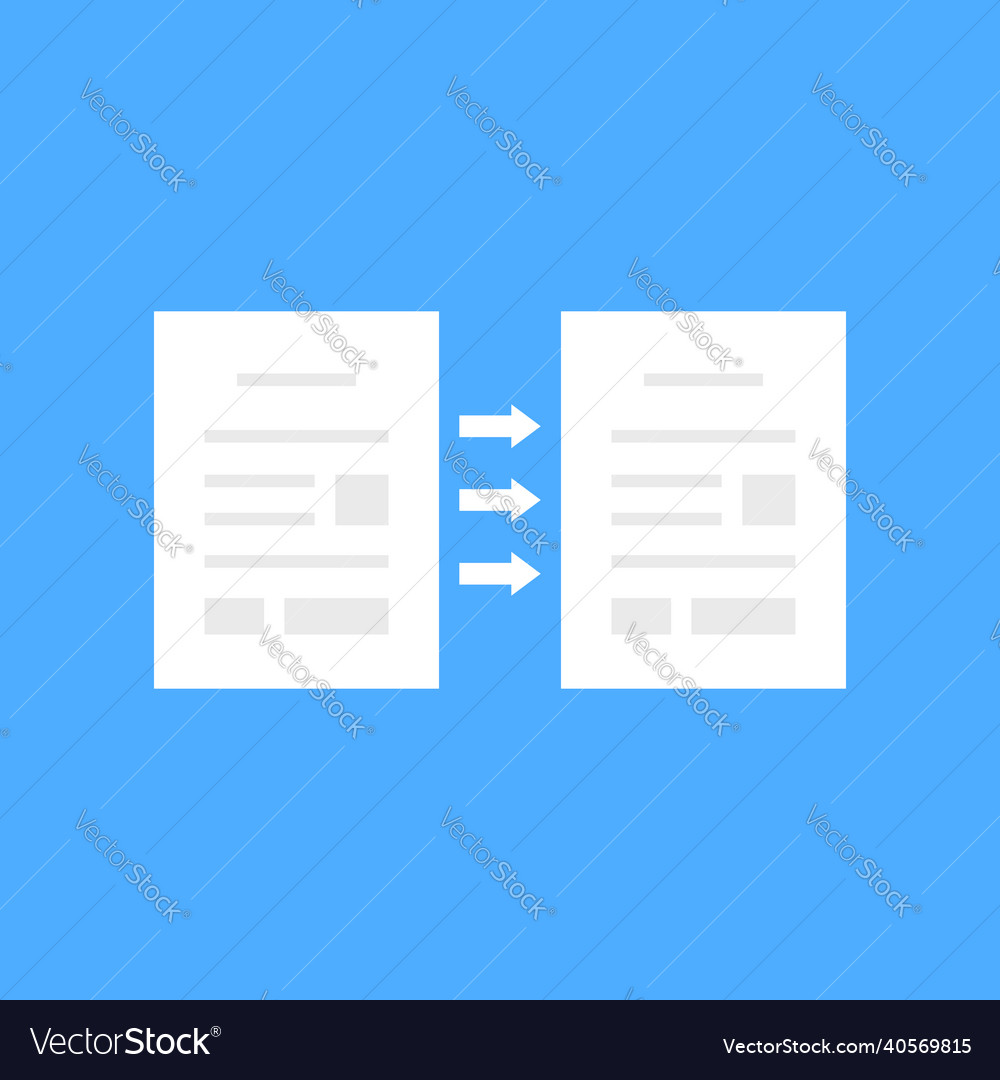 Transfer or duplication of documents vector image Transfer or duplication of documents