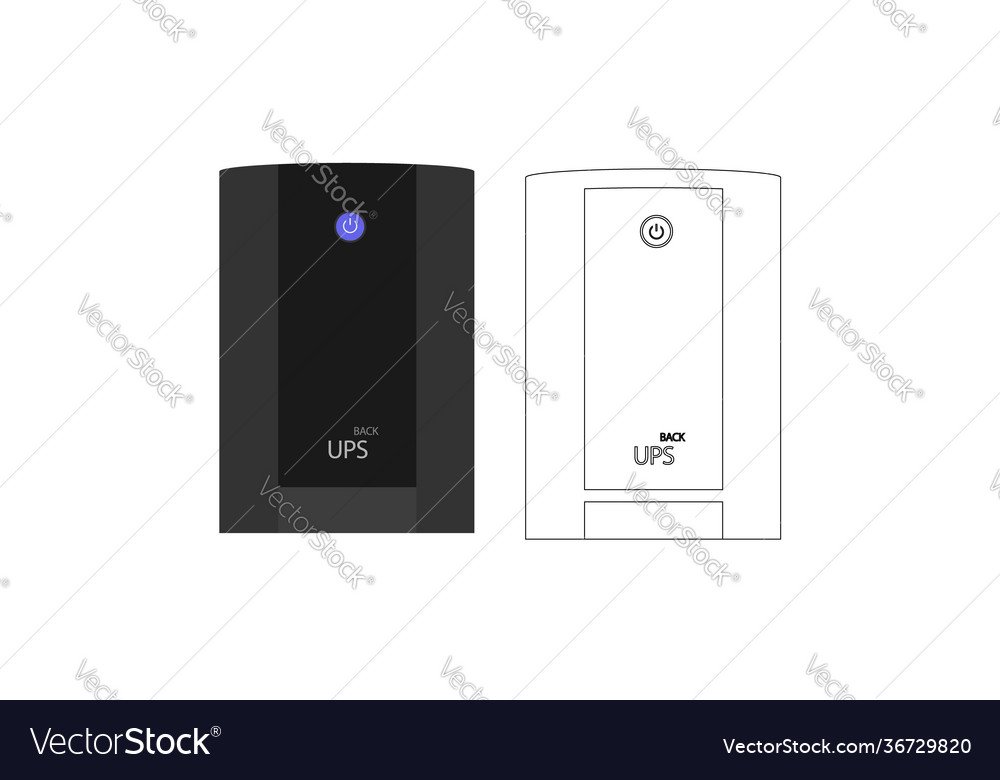 A set simple uninterruptible power supply unit vector image A set simple uninterruptible power supply unit