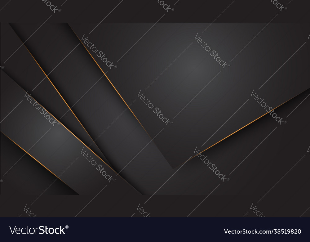 Black abstract layer overlaps with golden lines