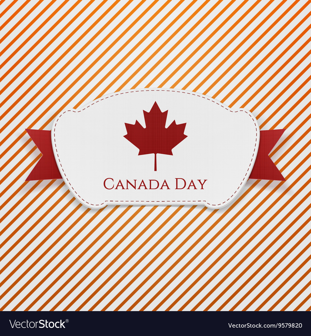 Canada day realistic tag with ribbon