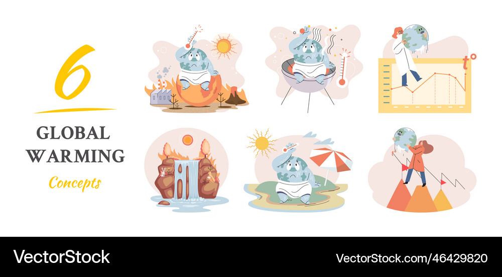Climate change weather global greenhouse warming Vector Image