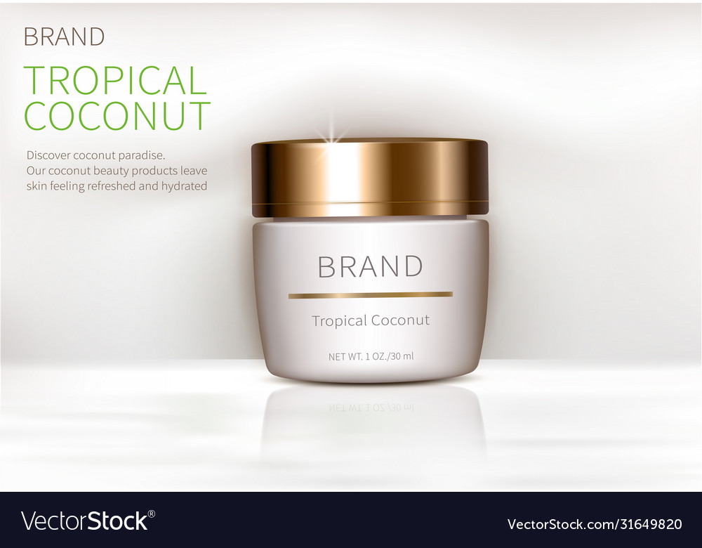 Concept poster for organic natural cream Vector Image