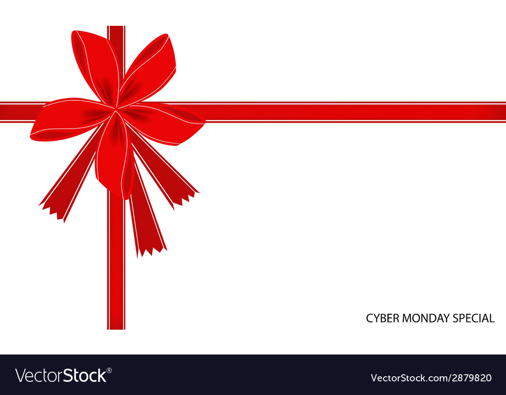 Cyber monday special card with red ribbon