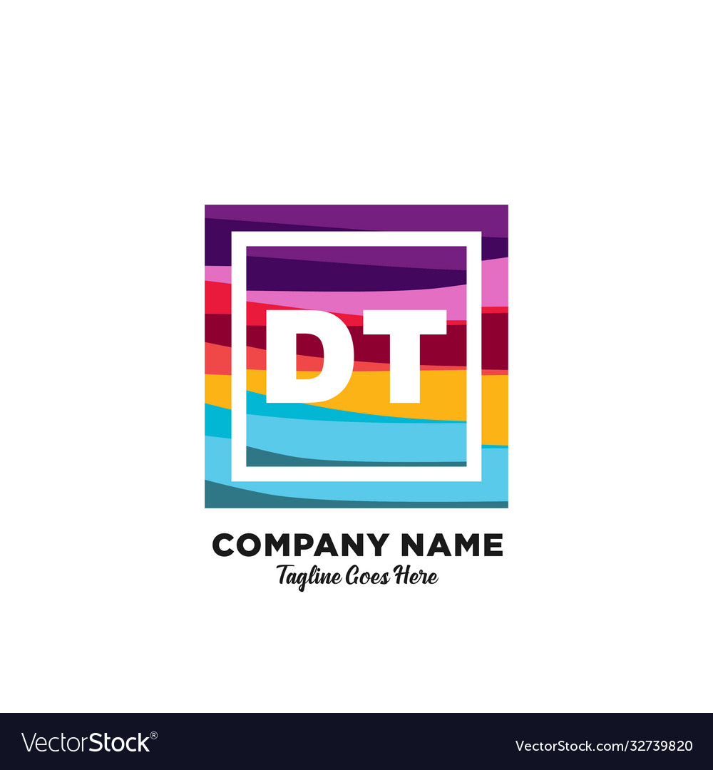 Dt initial logo with colorful template vector image Dt initial logo with colorful template