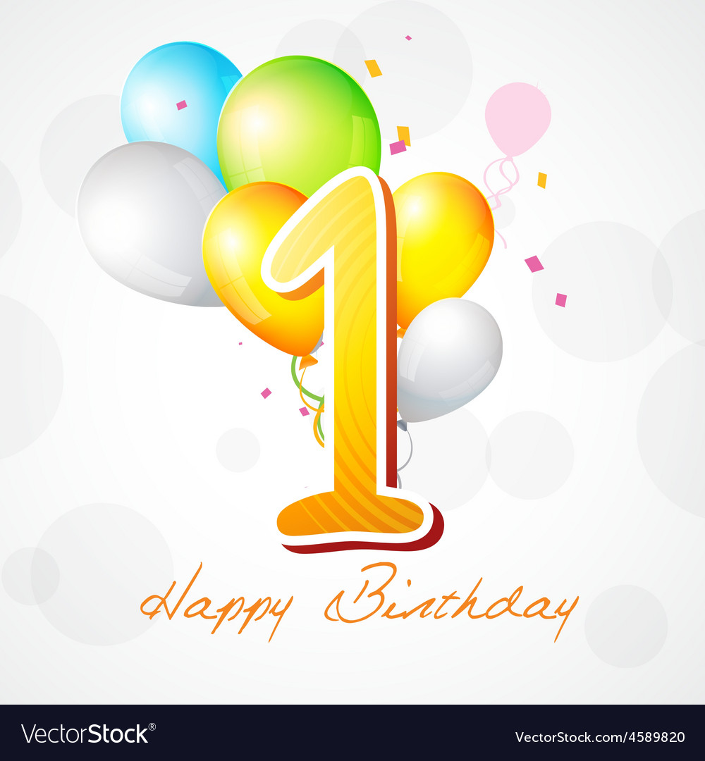 First birthday Royalty Free Vector Image - VectorStock