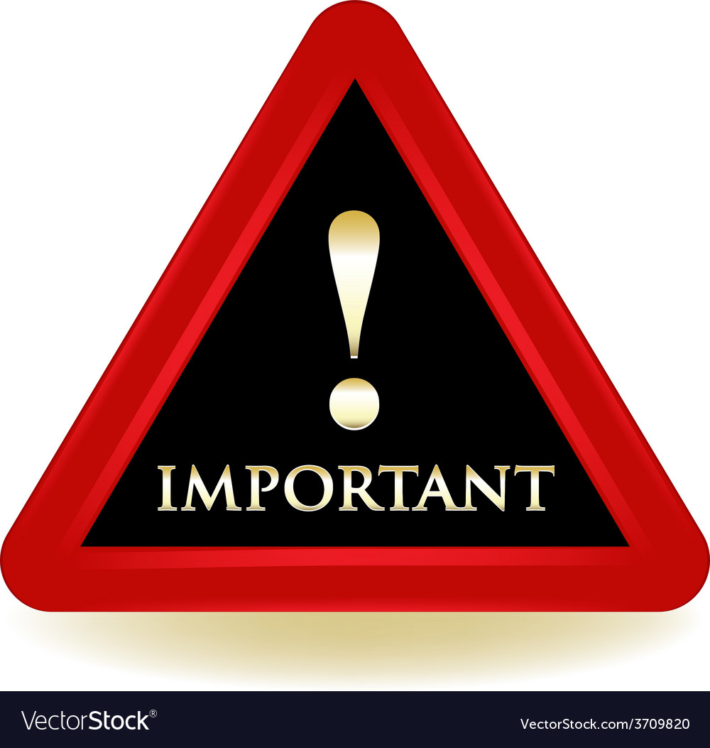 Important Black Sign Royalty Free Vector Image