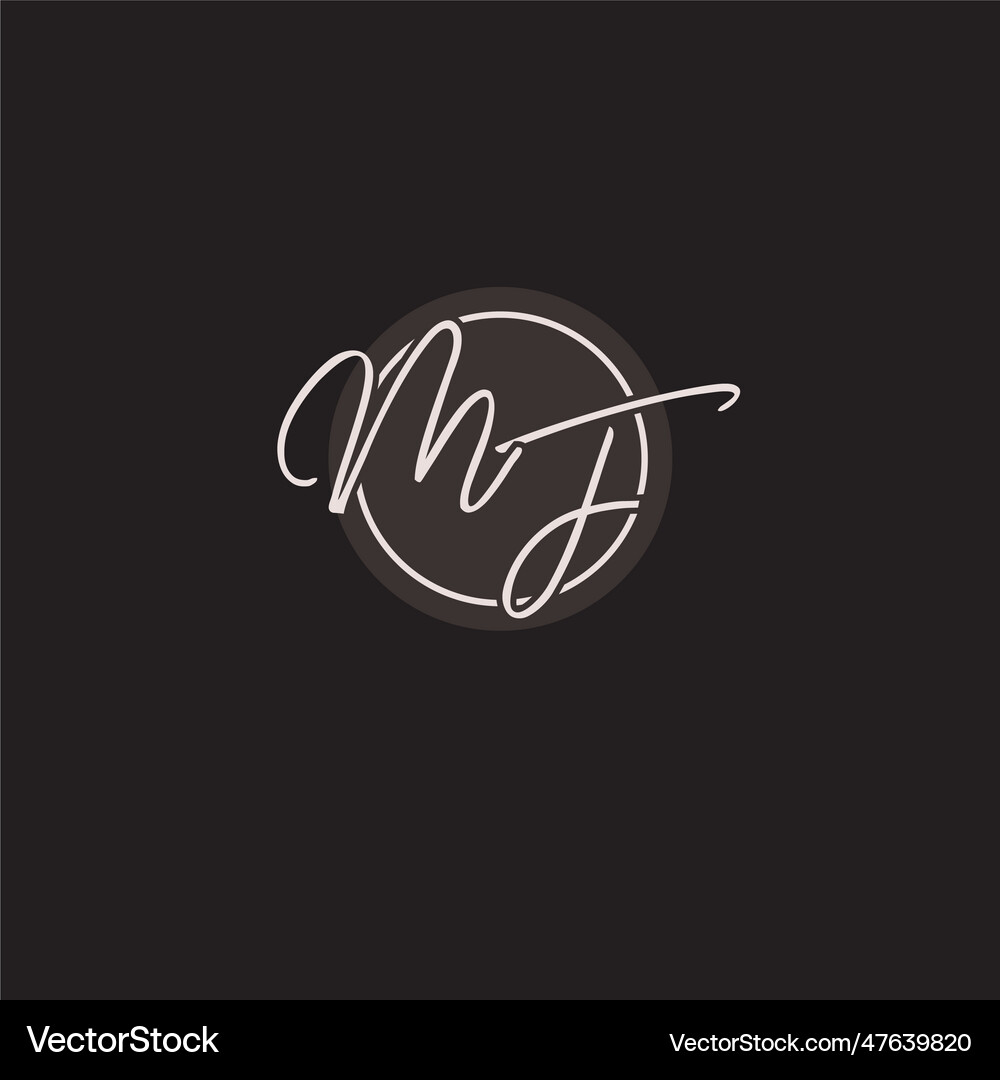 Initials mf logo monogram with simple circle line Vector Image