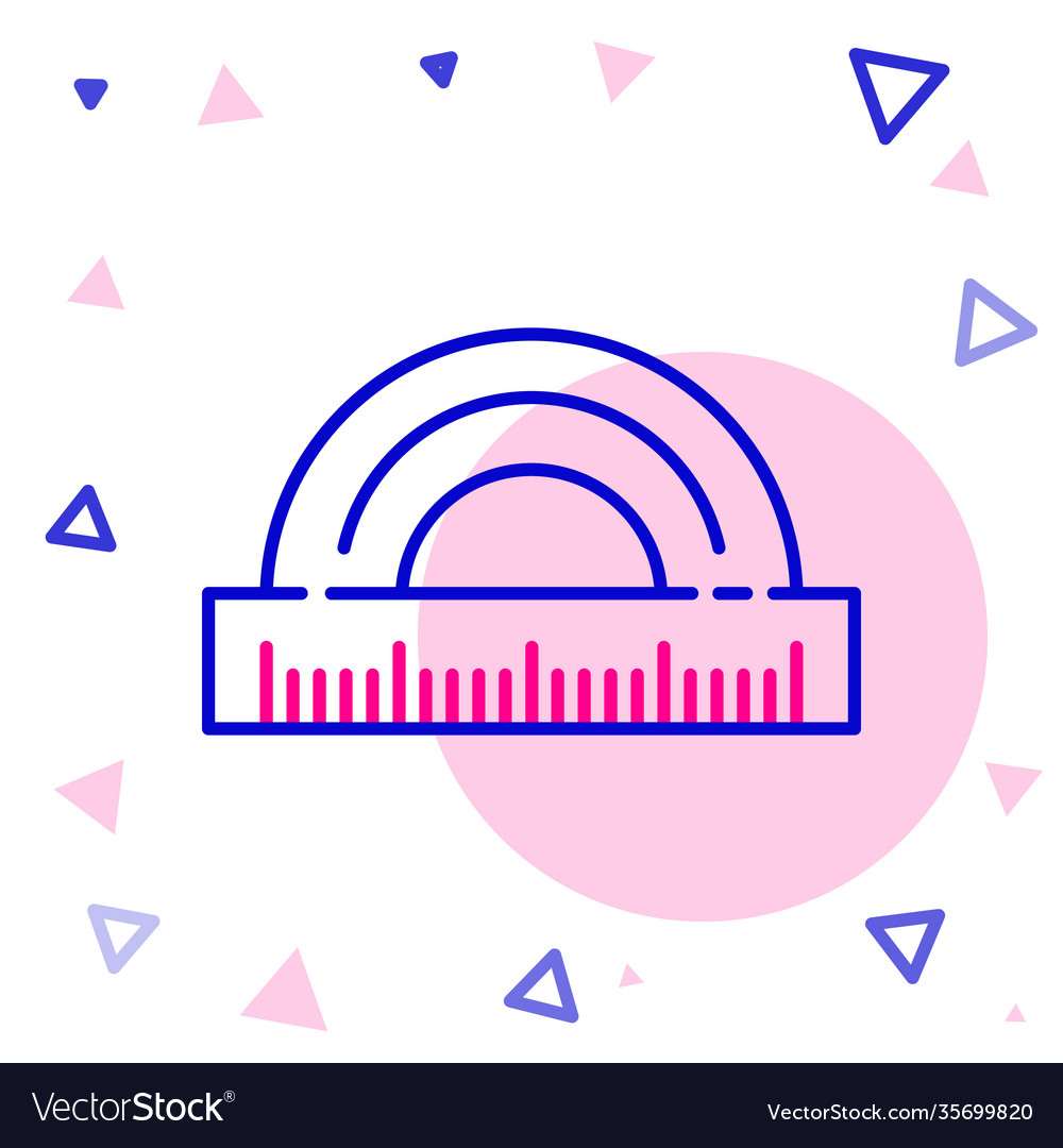 Line protractor grid for measuring degrees icon vector image Line protractor grid for measuring degrees icon