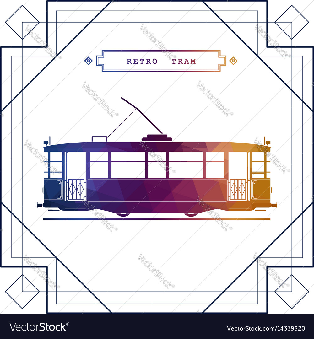 Multicolor retro tram car