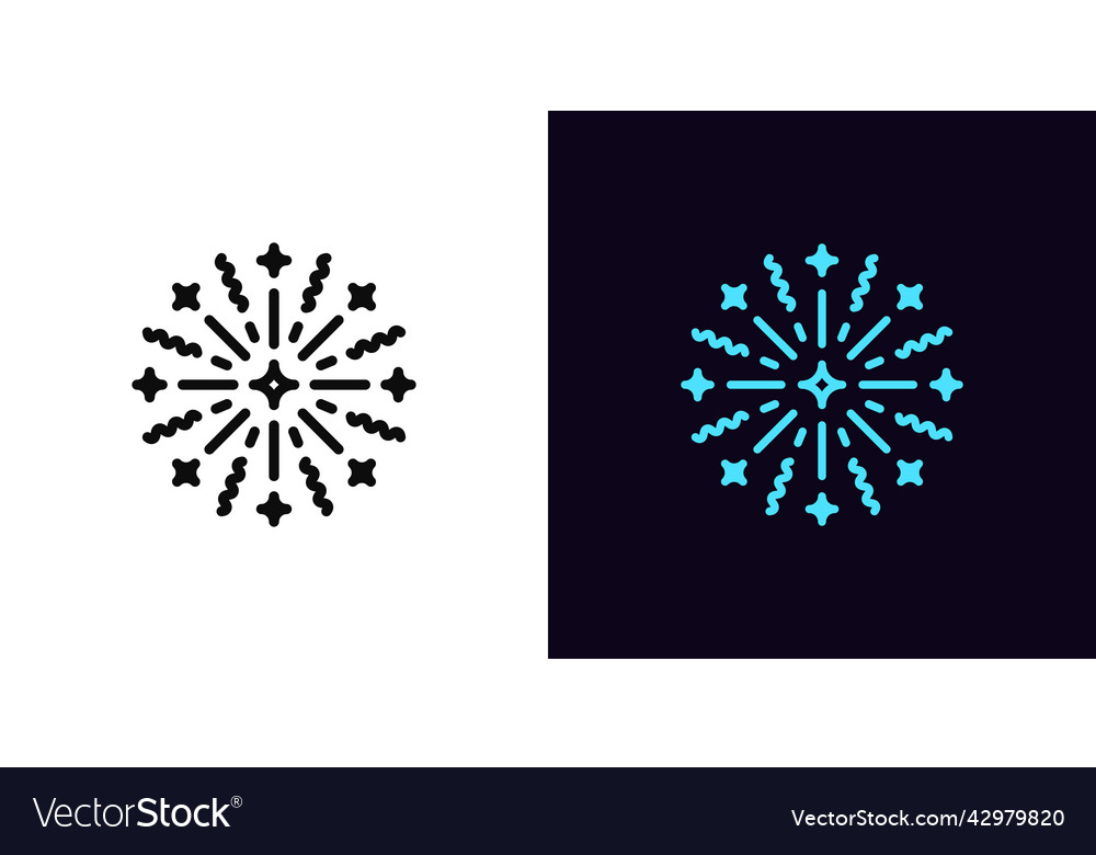 Outline firework icon with editable stroke vector image Outline firework icon with editable stroke