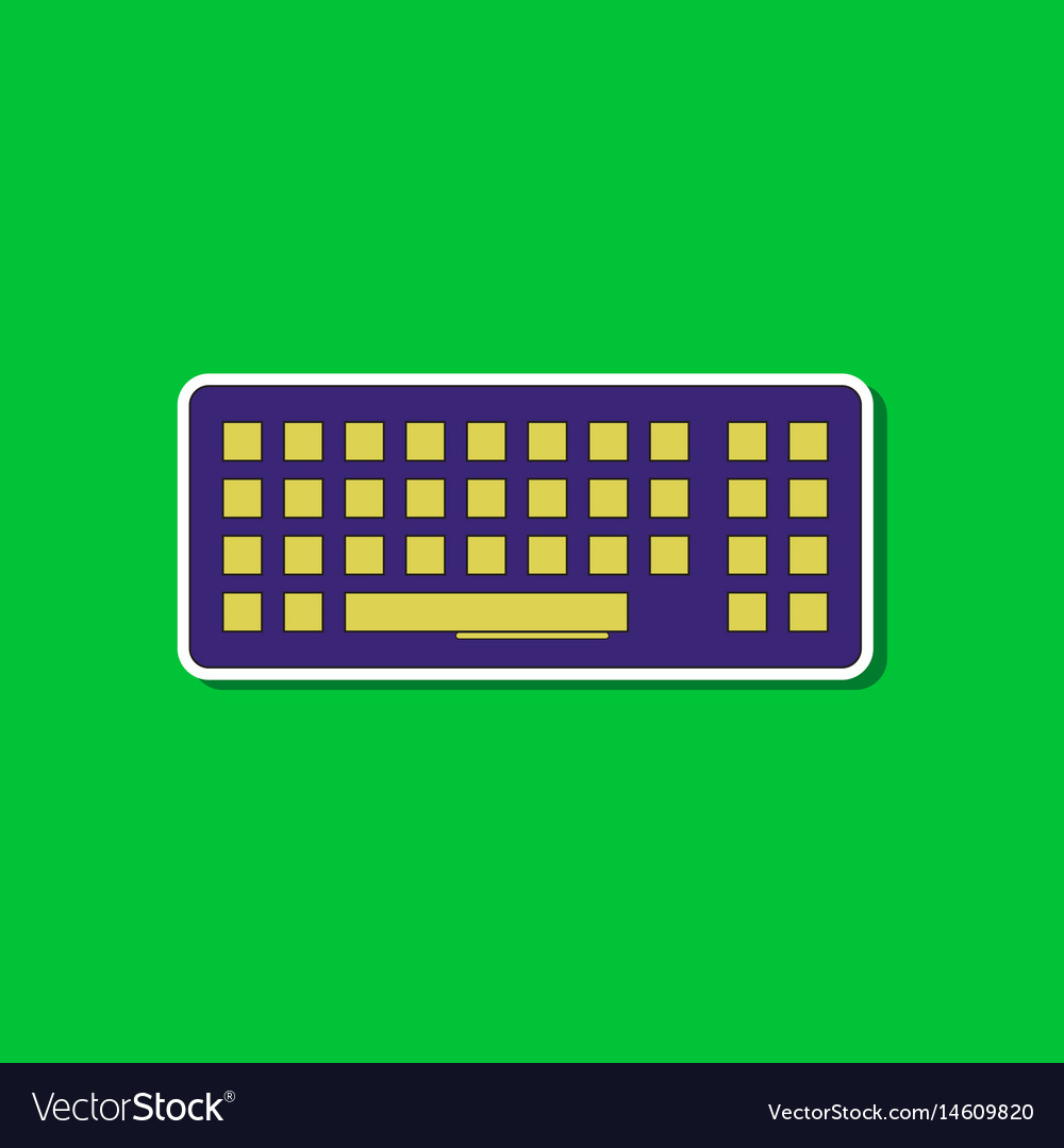 Paper sticker on background of computer keyboard
