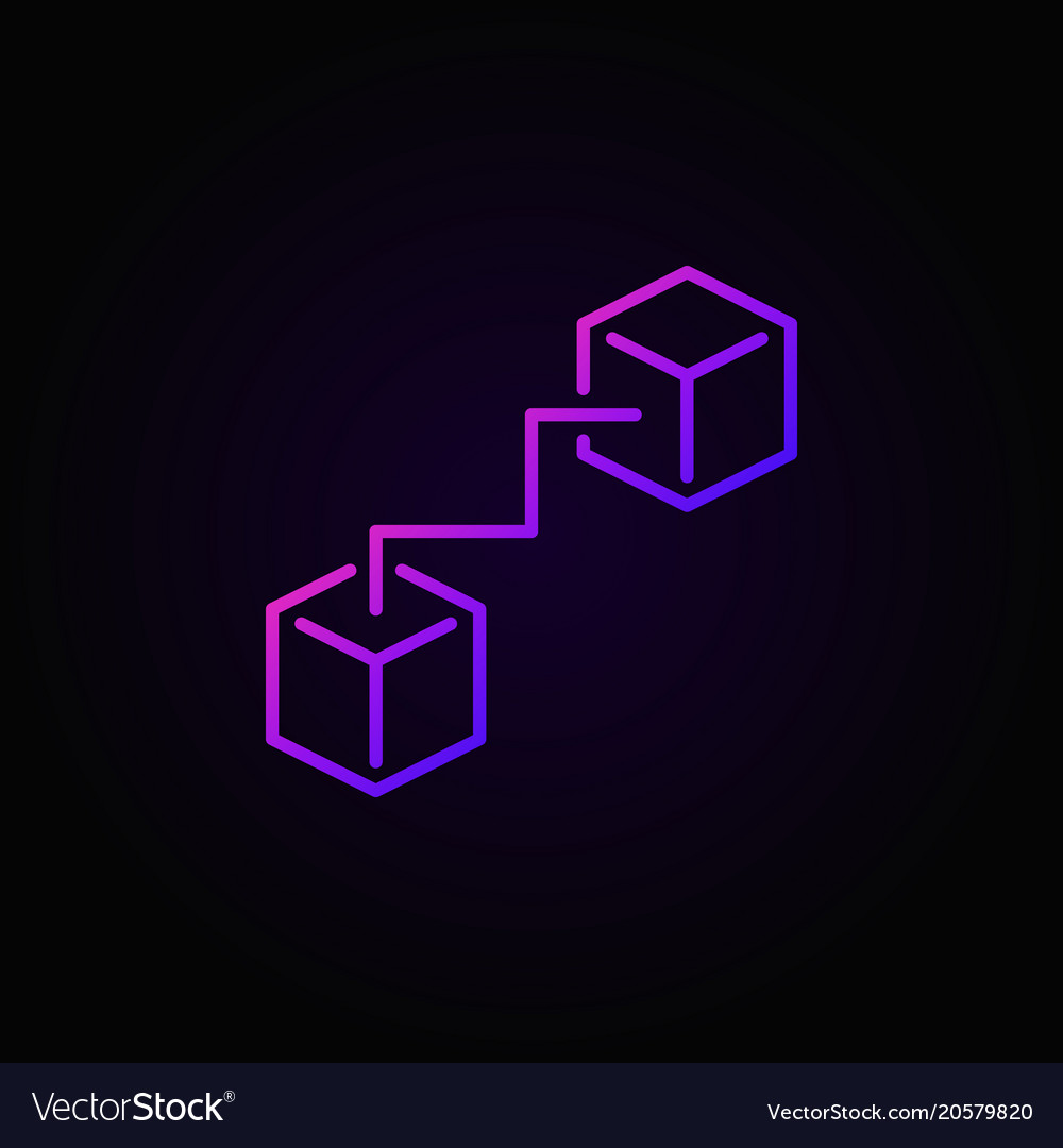 Purple Connected Cubes Blockchain Icon