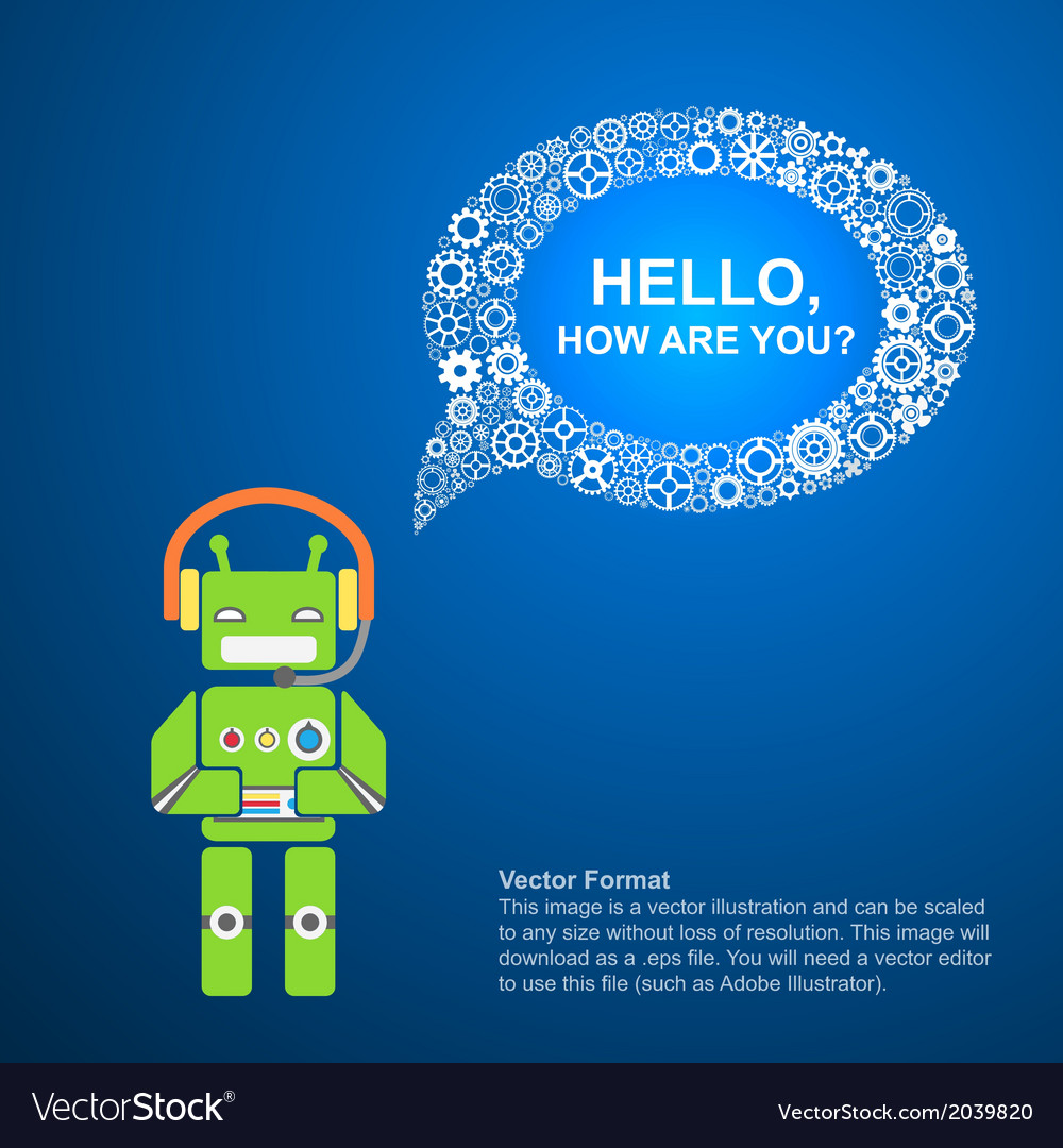 Robot and a text bubble