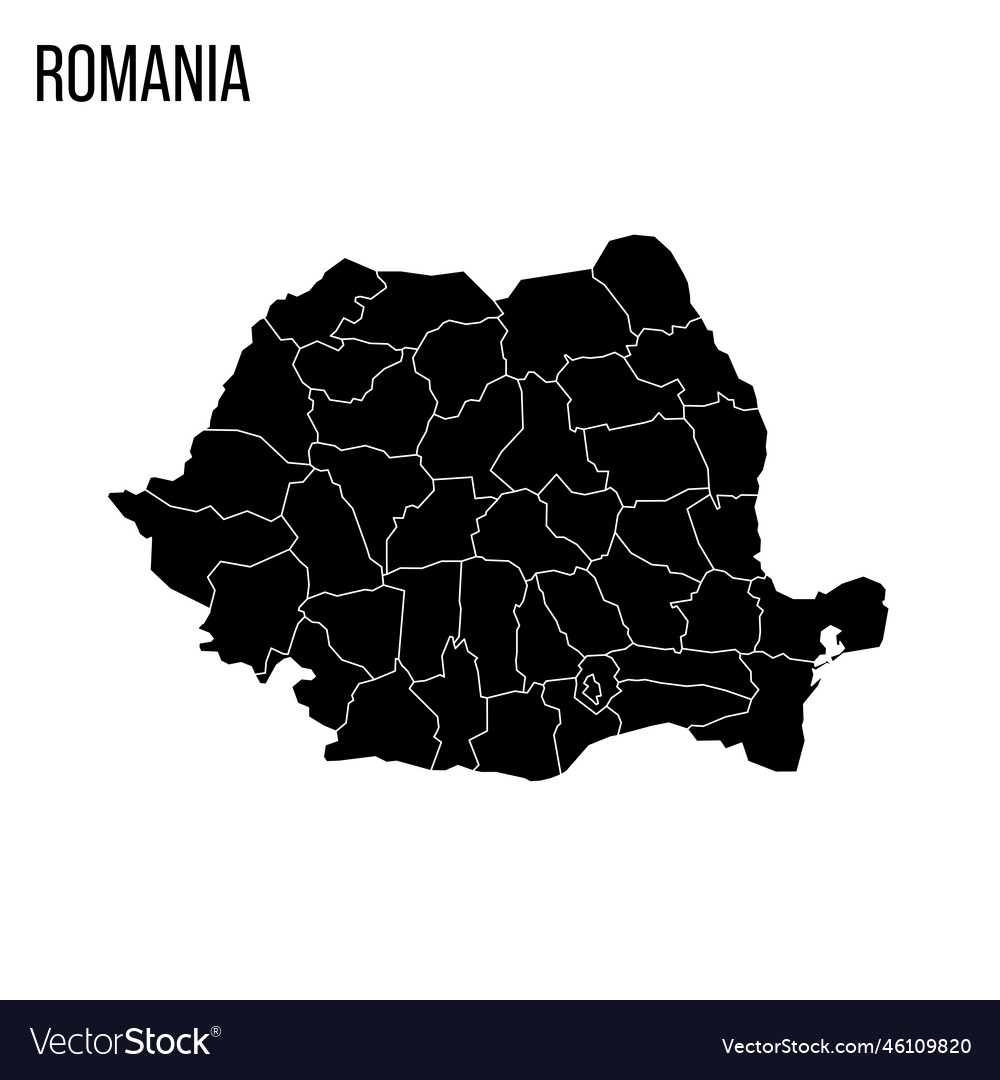 Romania political map of administrative divisions Vector Image