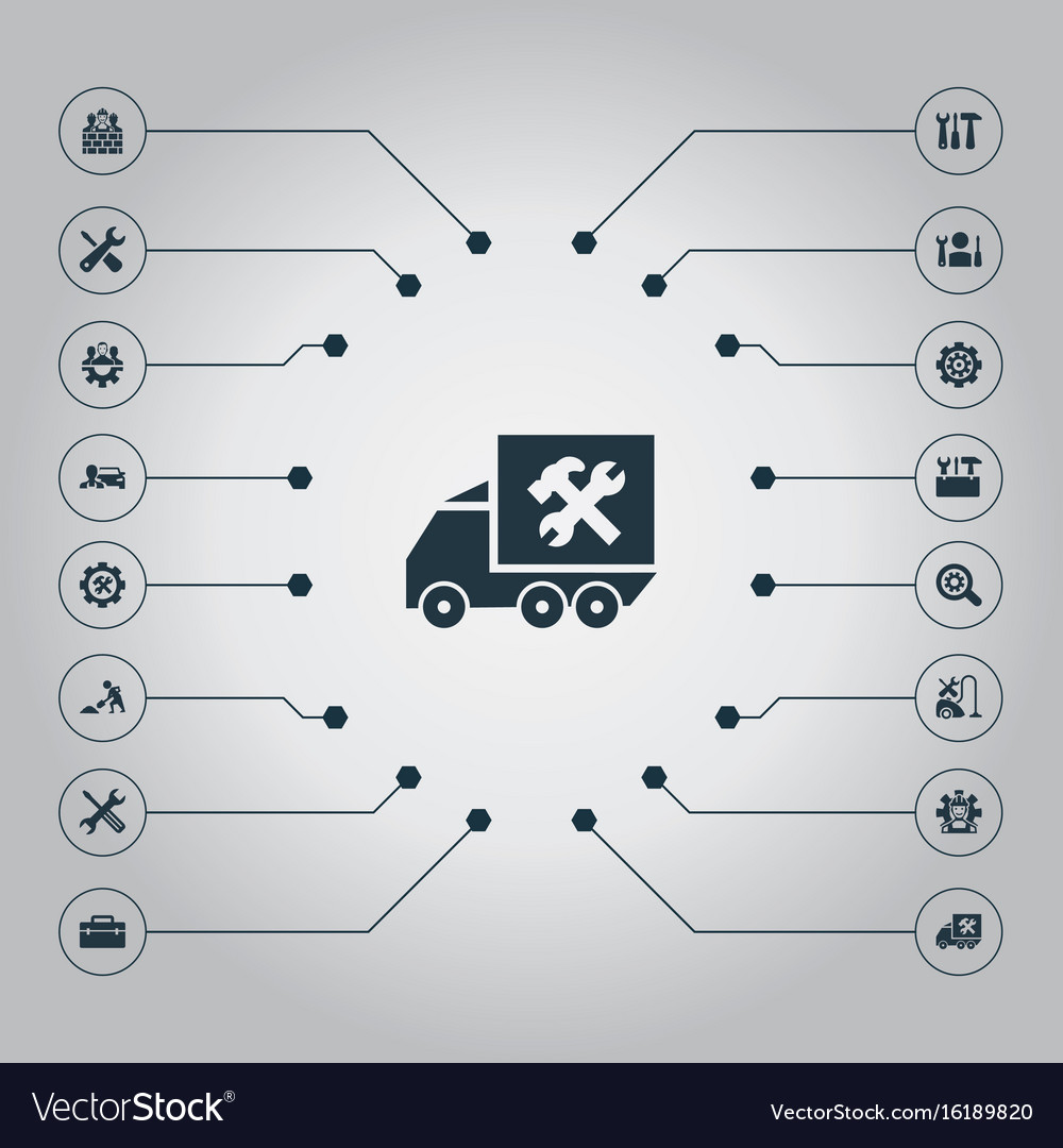 Set of simple mending icons