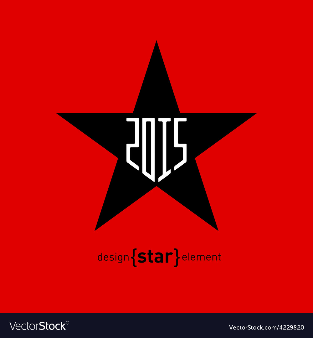 Star with new year date abstract design element
